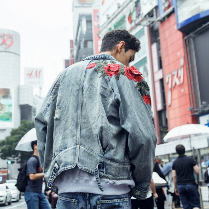 Vest With Rose Collar Denim Jackets ,  - Streetwear Jacket - Slick Street