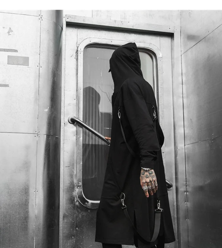 Dark Punk Long Coat , - Streetwear Coat - Slick Street