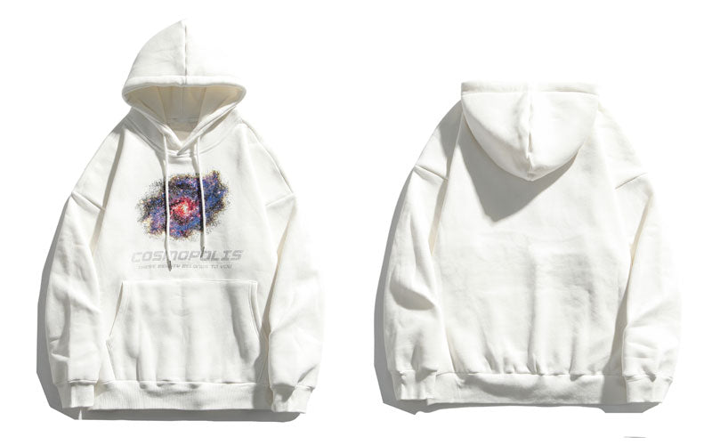 COSMOPOLIS Andromeda Galaxy Hoodie White, XS - Streetwear Hoodie - Slick Street