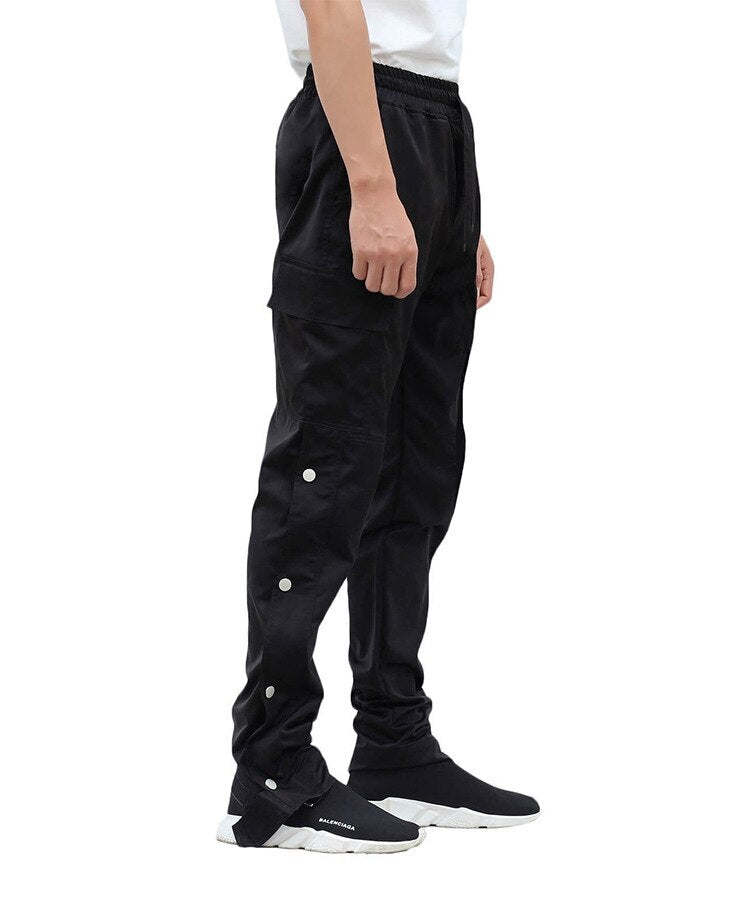 Straight Legging Popper Pants ,  - Streetwear Pants - Slick Street