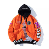 K.LYBD Stripe Waist And Sleeve Hoodie Orange with hood, XXS - Streetwear Hoodie - Slick Street