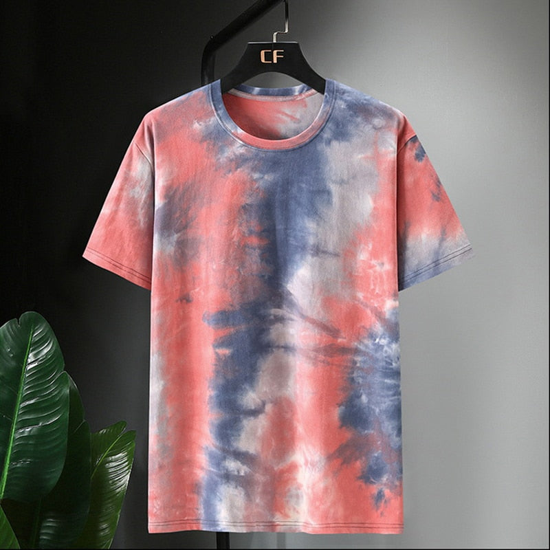 Paint Splatter Tie Dye Tee pink, S - Streetwear T-Shirt - Slick Street