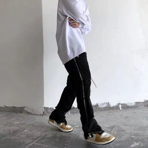 Corduroy Chino Side Zipper Style Pants ,  - Streetwear Pants - Slick Street