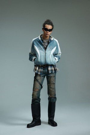 Retro Biker Splicing Jacket , - Streetwear - Slick Street