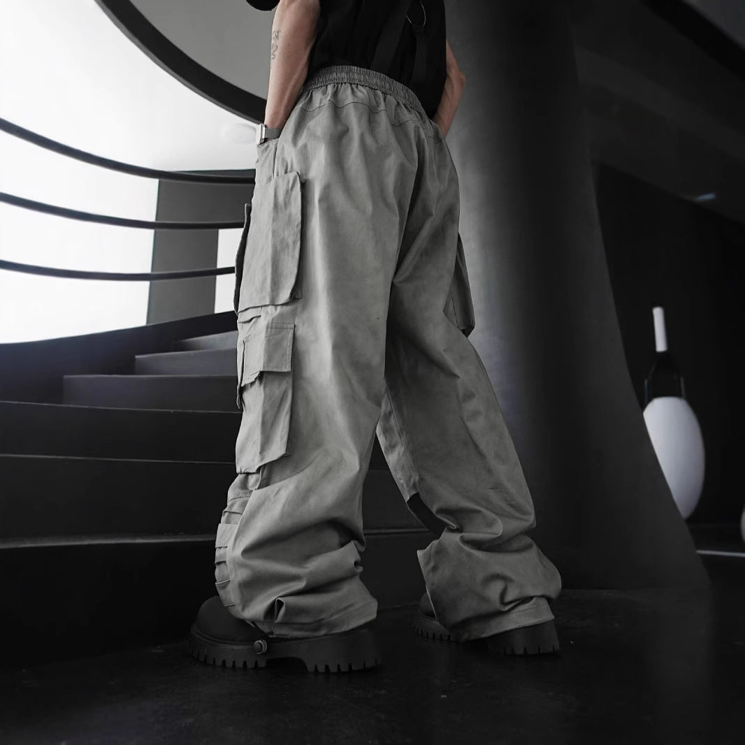 Baggy Lightweight Khaki Cargo Pants , - Streetwear - Slick Street