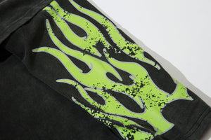 Green Flame '88' Long Sleeve Tee , - Streetwear - Slick Street