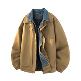 Denim Faux TwoPiece Jacket Brown, XS - Streetwear Jacket - Slick Street