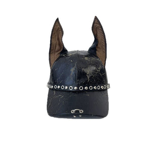 Punk Doberman Ears Leather Baseball Cap , - Streetwear Cap - Slick Street
