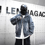 Heavy Duty Loose Denim Jacket Blue, XS - Streetwear Jacket - Slick Street