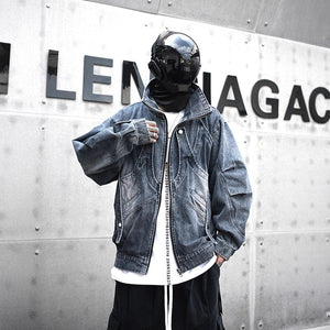 Heavy Duty Loose Denim Jacket Blue, XS - Streetwear Jacket - Slick Street