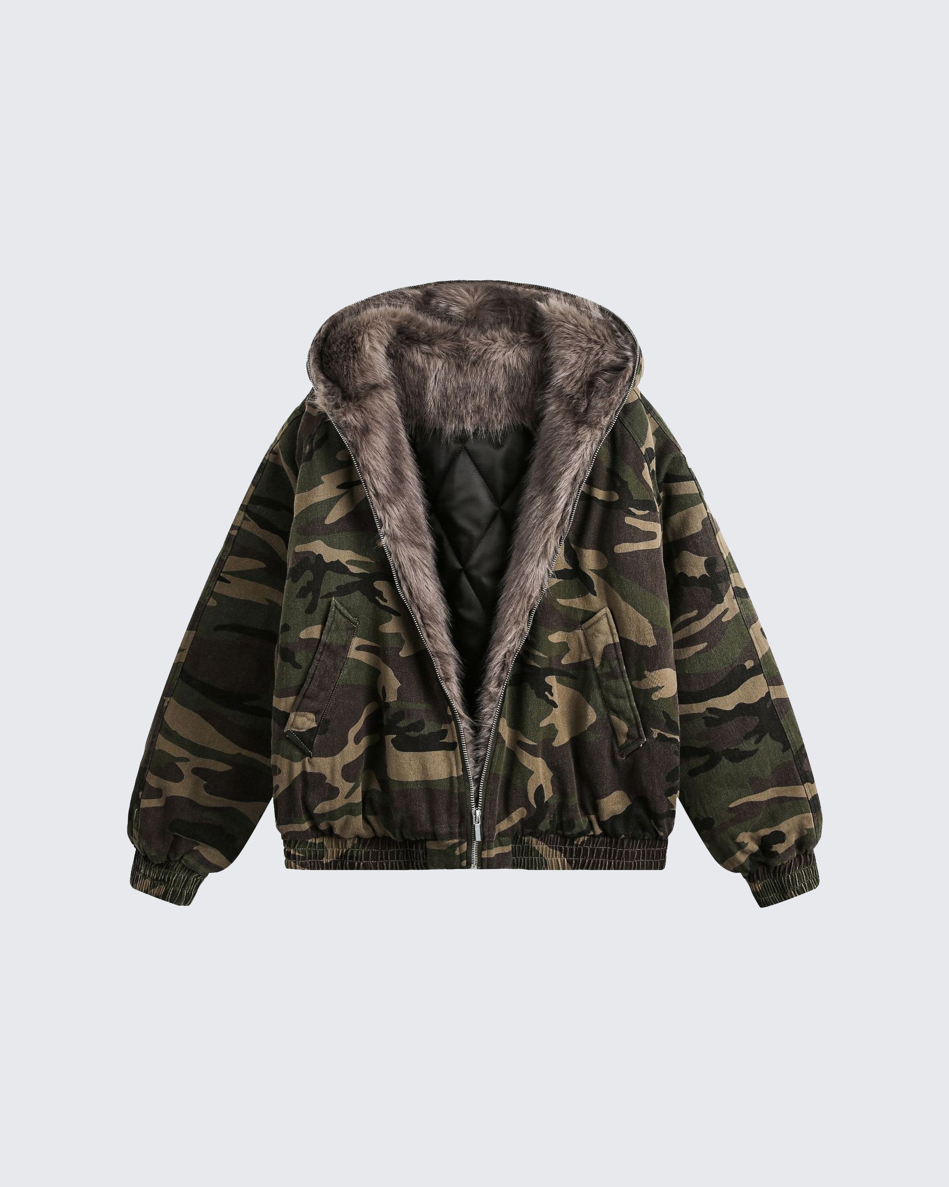Camouflage Fur Jacket