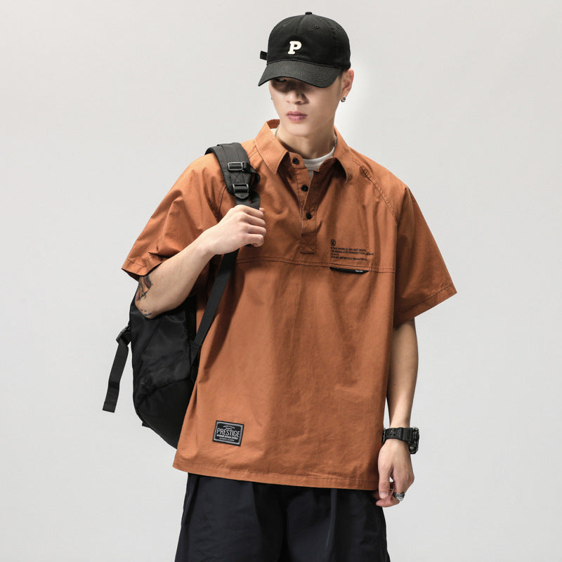 Transit Utility Pullover Shirt Rust, XS - Streetwear Shirt - Slick Street