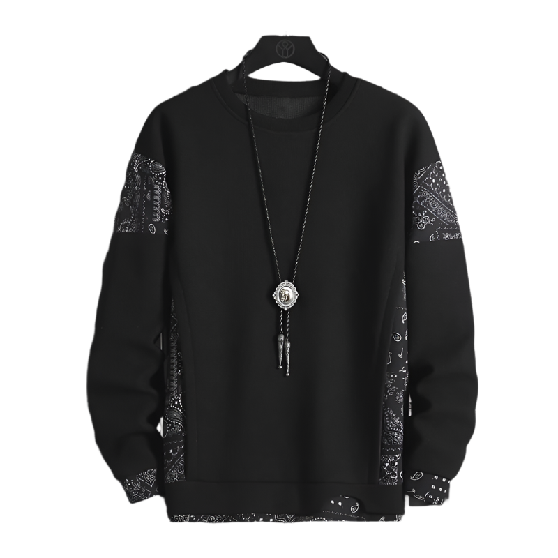 TwoTone Waffle Knit Layered Sweatshirt , - Streetwear Sweatshirts - Slick Street