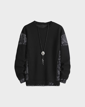 TwoTone Waffle Knit Layered Sweatshirt , - Streetwear Sweatshirts - Slick Street