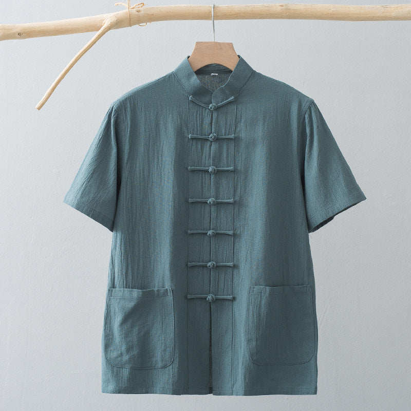 Chinese Linen Summer Shirt , - Streetwear Shirt - Slick Street