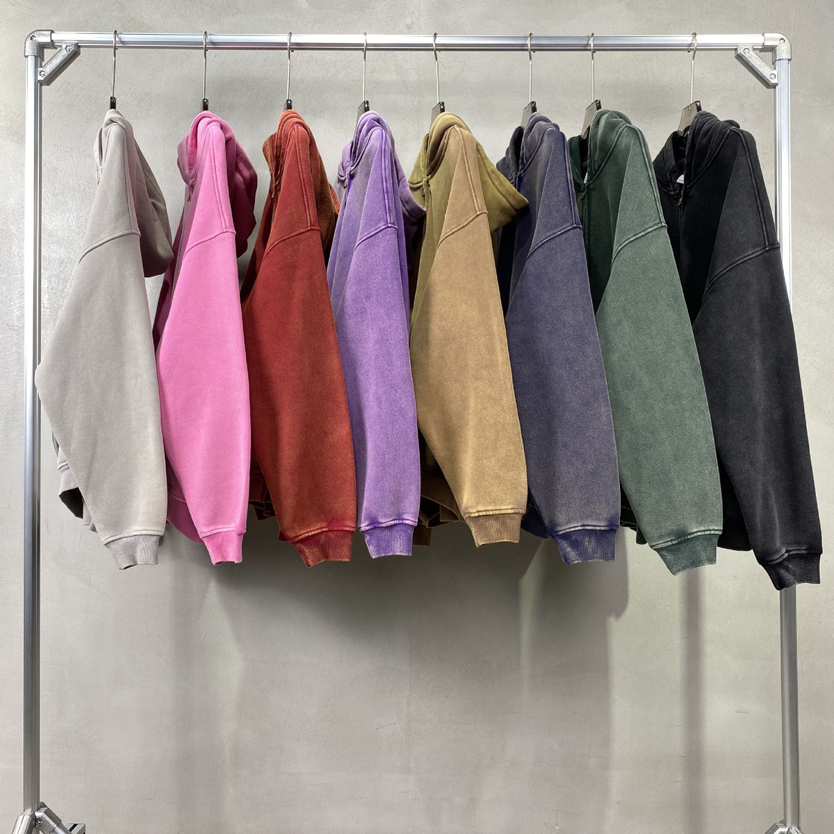 SS Blank Washed Zip Hoodie