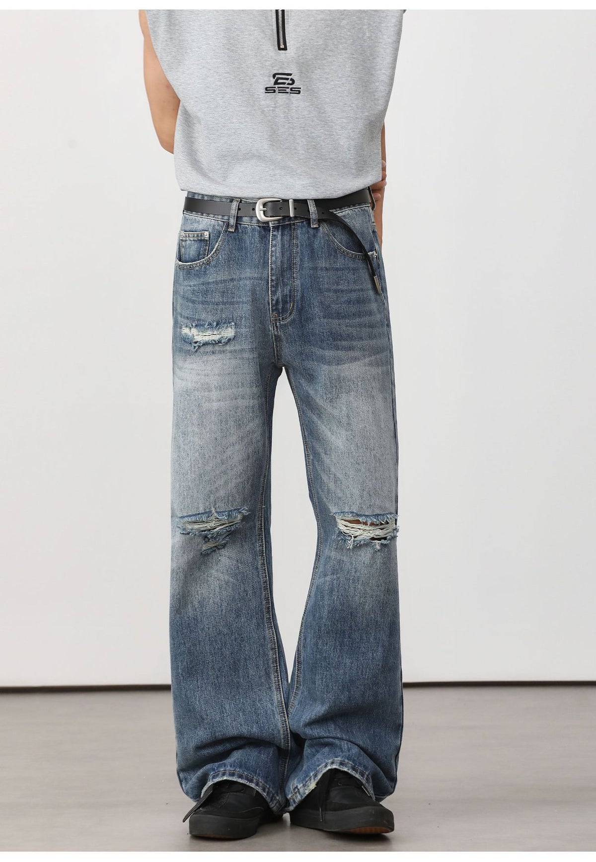 Distressed Flared Jeans