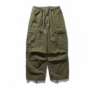 Loose Fit Cotton Baggy Cargo Pants Green, XS - Streetwear Cargo Pants - Slick Street