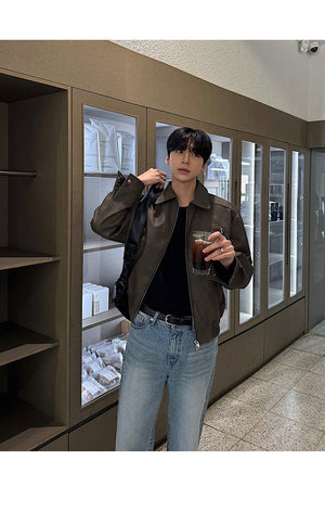 American Retro Leather Jacket , - Streetwear Jacket - Slick Street