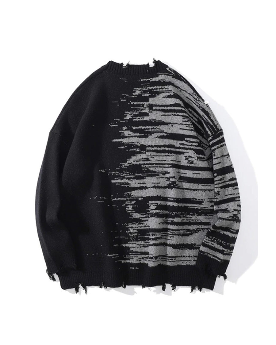 Haze Distressed Crew Neck Sweatshirt , - Streetwear Sweatshirt - Slick Street