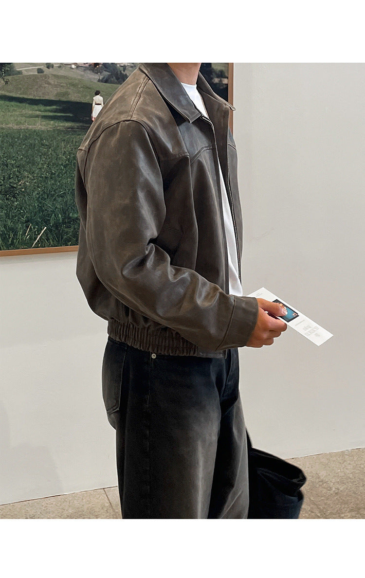 Vintage K Leather Jacket , - Streetwear Jacket - Slick Street