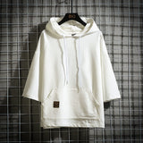 Minimal Mid-Length Sleeve Hoodie White, XS - Streetwear Hoodie - Slick Street
