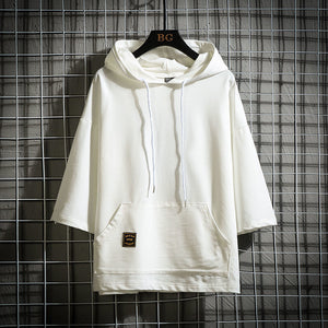 Minimal Mid-Length Sleeve Hoodie White, XS - Streetwear Hoodie - Slick Street