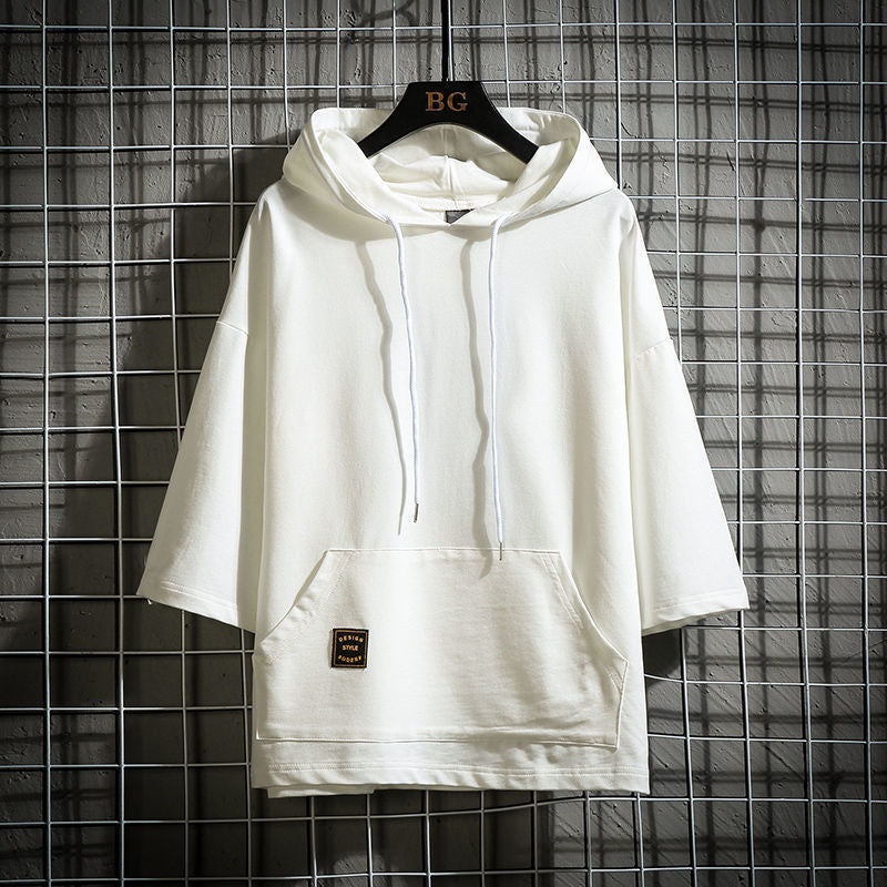 Minimal Mid-Length Sleeve Hoodie White, XS - Streetwear Hoodie - Slick Street