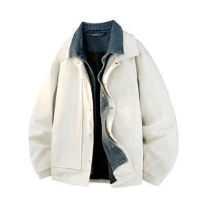 Denim Faux TwoPiece Jacket , - Streetwear Jacket - Slick Street