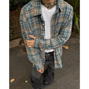 Distressed Plaid Flannel Shirt , - Streetwear Shirt - Slick Street