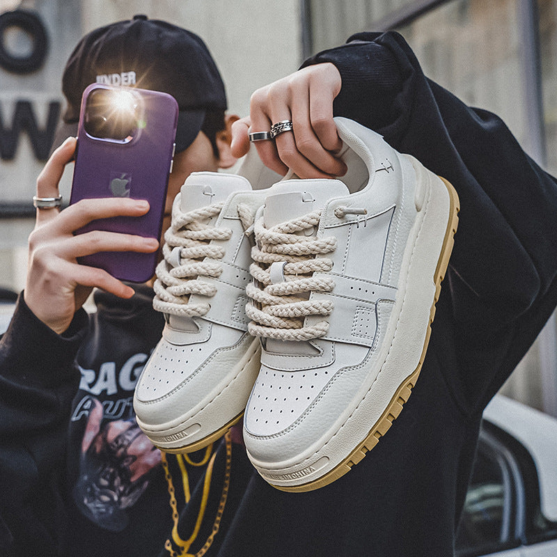 Rope Court Low - Beige White , - Streetwear Shoes - Slick Street