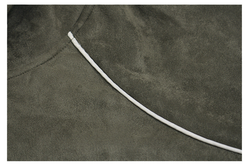 Retro Suede Zip Hoodie , - Streetwear Hoodie - Slick Street