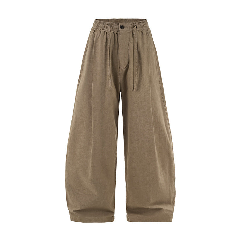 Linen Wide Leg Pants Khaki, XXS - Streetwear Pants - Slick Street