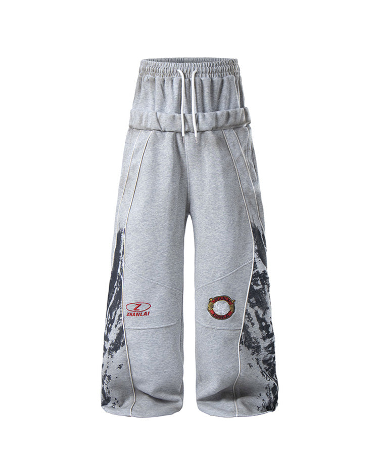 Ames Double Waist Joggers Grey, XS - Streetwear Joggers - Slick Street