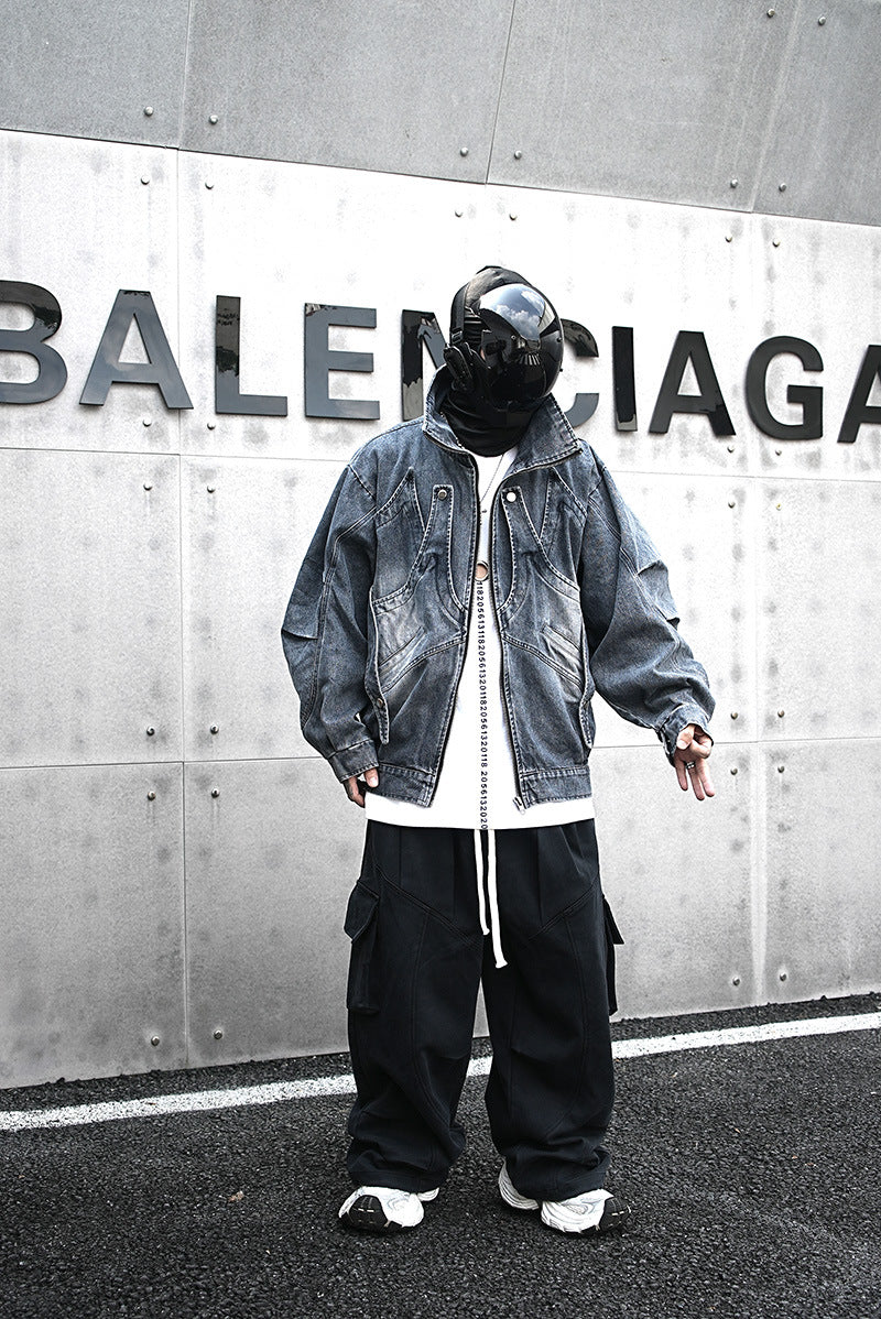 Heavy Duty Loose Denim Jacket , - Streetwear Jacket - Slick Street