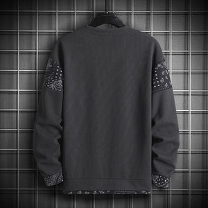 TwoTone Waffle Knit Layered Sweatshirt , - Streetwear Sweatshirts - Slick Street