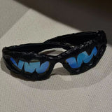 Venom Drip Resin Sunglasses Fiery Blue, 14.8*12.2*5CM - Streetwear Accessories - Slick Street