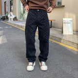Frostflower Textured Jeans Navy Blue, 28 - Streetwear Jeans - Slick Street
