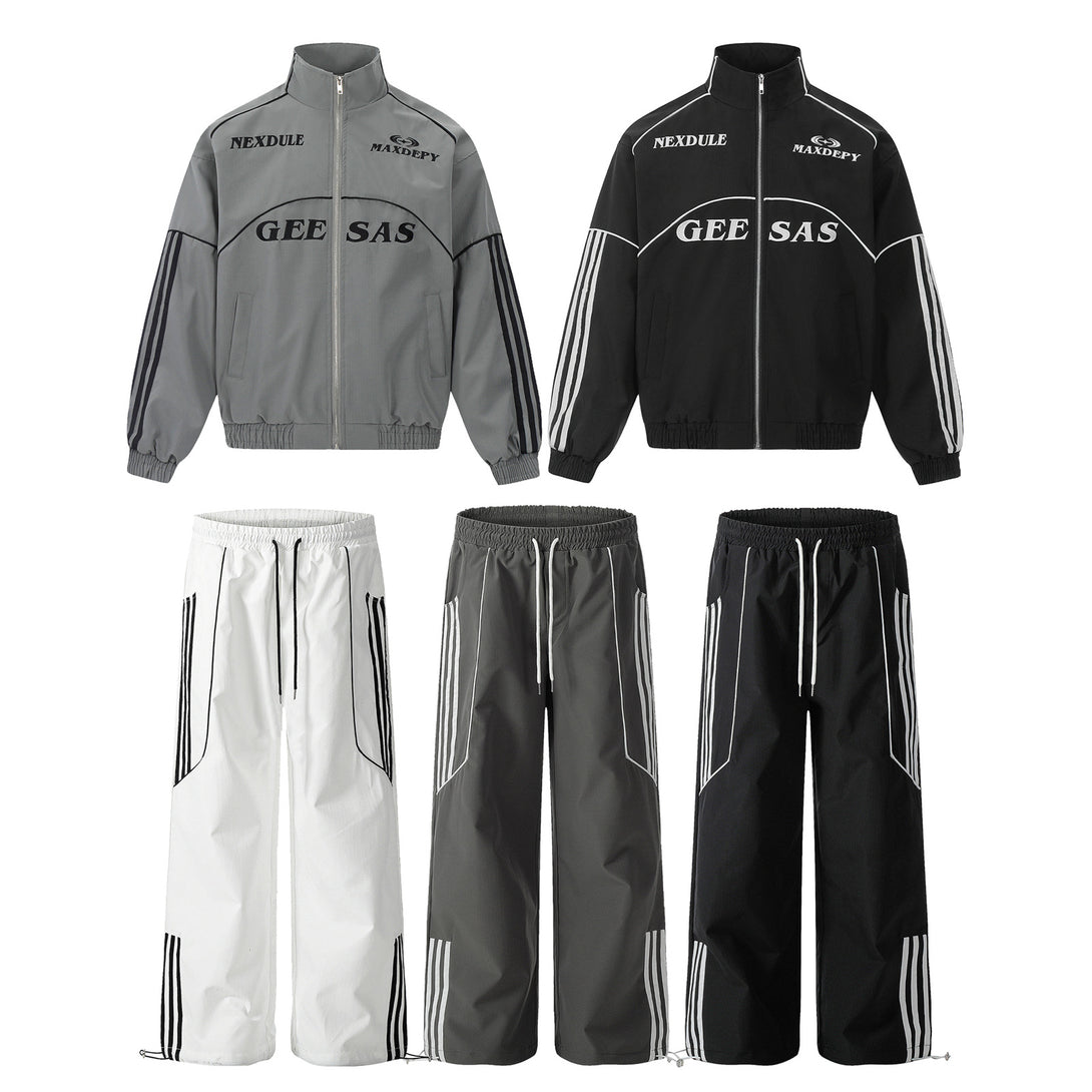 Retro Stripe Track Pants , - Streetwear Joggers - Slick Street