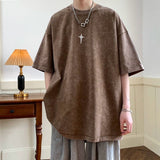 Vintage Washed Heavyweight T-Shirt Brown, XS - Streetwear T-Shirts - Slick Street