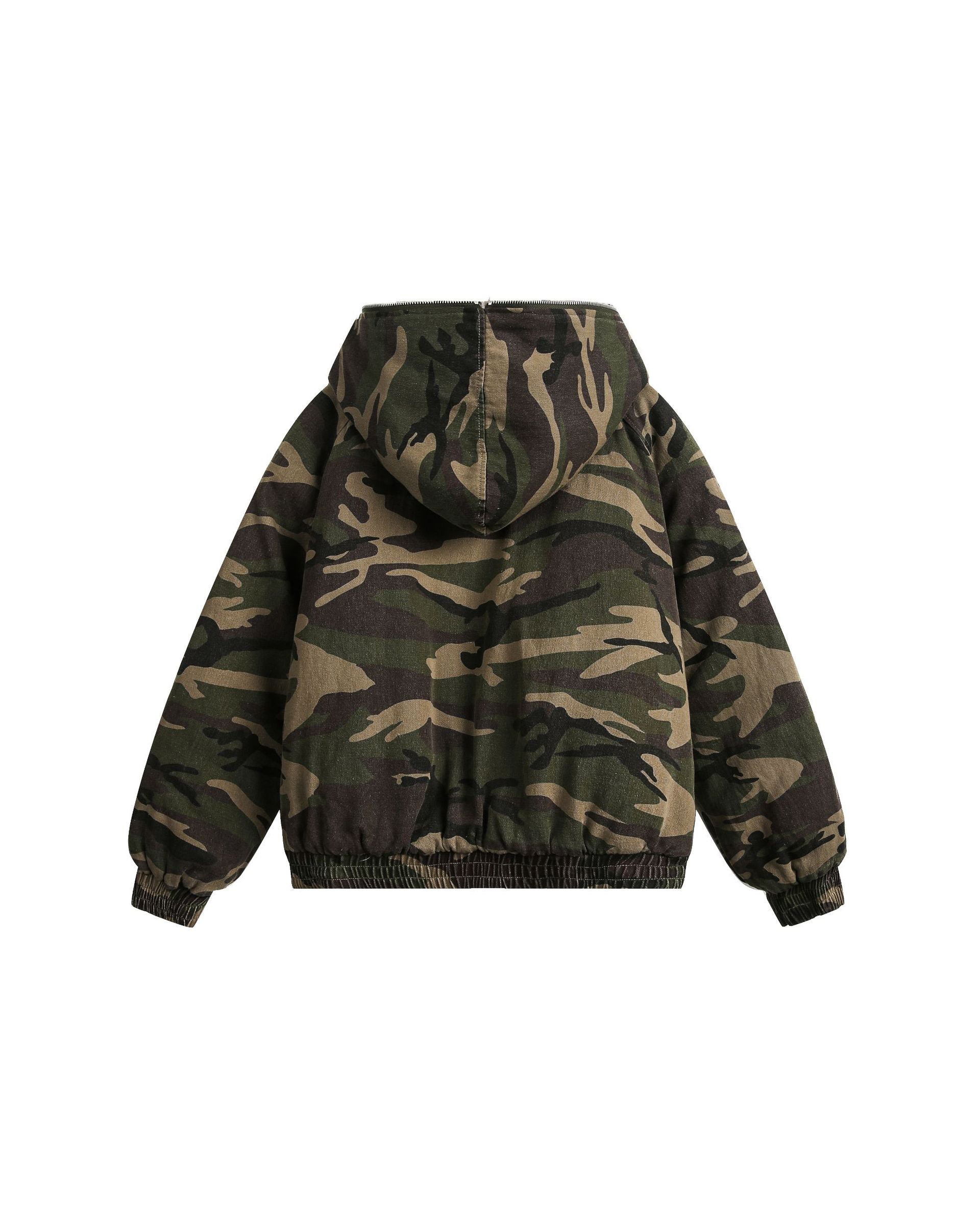 Camouflage Fur Jacket , - Streetwear Jacket - Slick Street