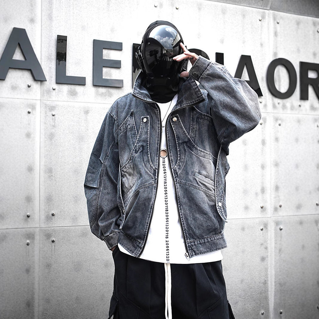 Heavy Duty Loose Denim Jacket , - Streetwear Jacket - Slick Street