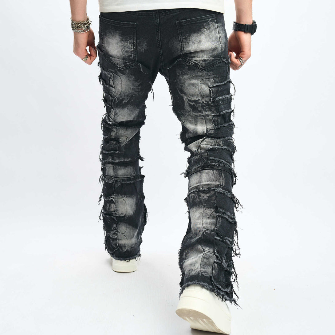 Vintage Washed Black Denim Jeans , - Streetwear - Slick Street