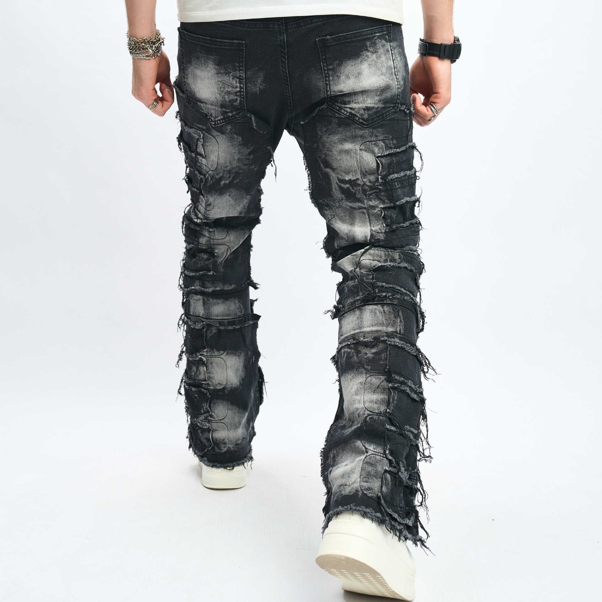 Vintage Washed Black Denim Jeans , - Streetwear Jeans - Slick Street