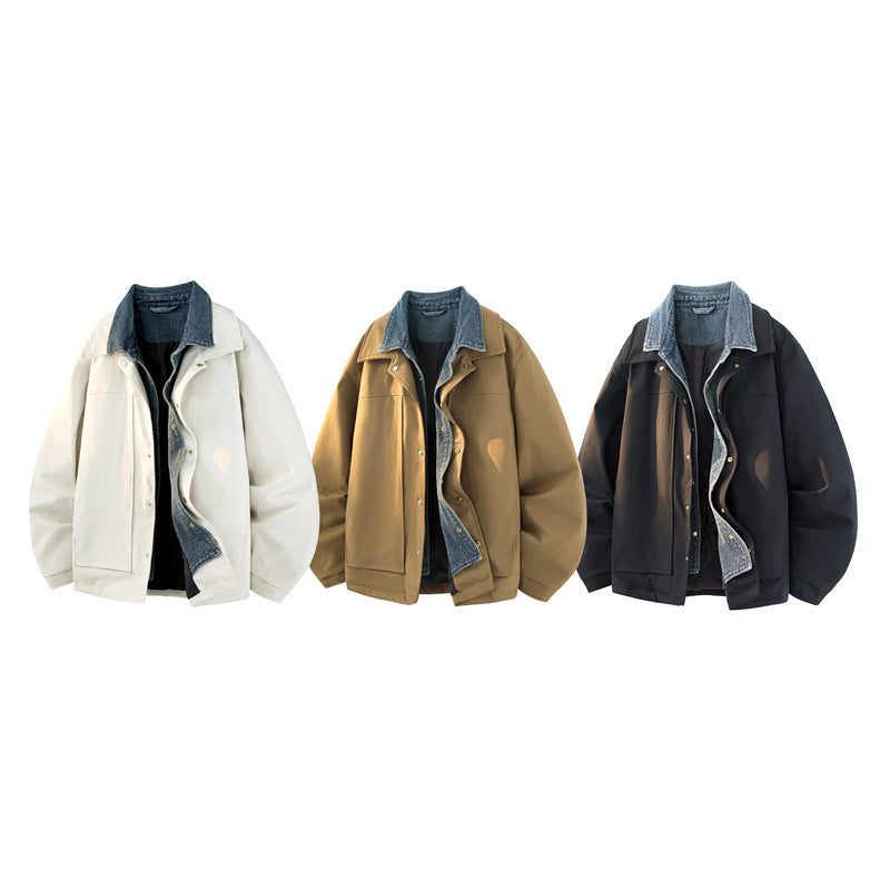 Denim Faux TwoPiece Jacket , - Streetwear Jacket - Slick Street