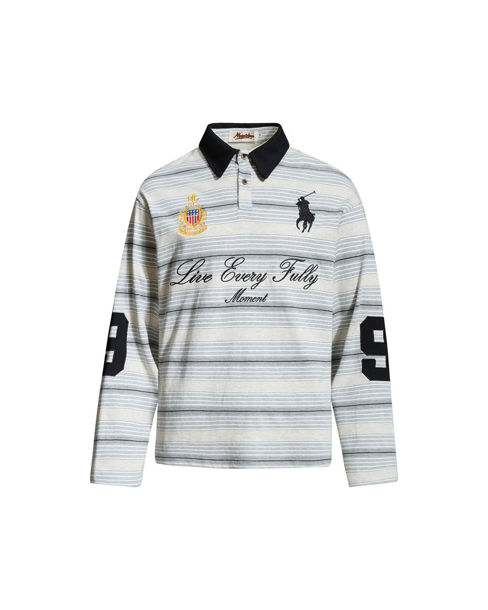 Cove 9 Long Sleeve Polo Beige, M - Streetwear Long Sleeve - Slick Street