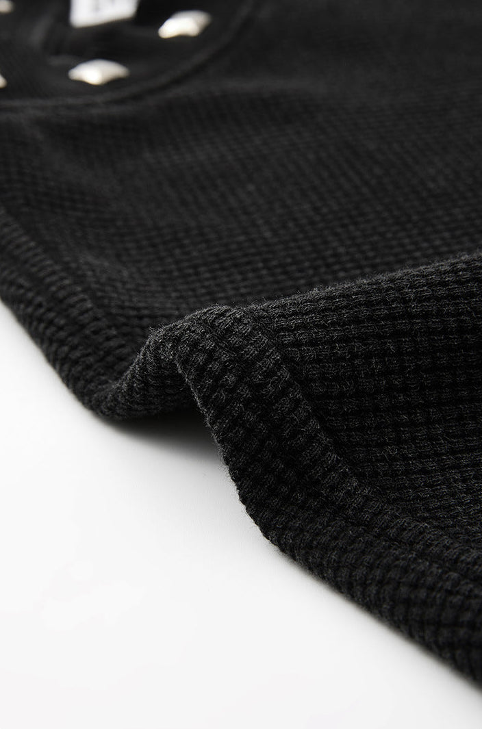 Waffle Knit Script Long Sleeve