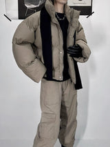 Loam Zip Puffer Jacket Brown, S - Streetwear Jacket - Slick Street