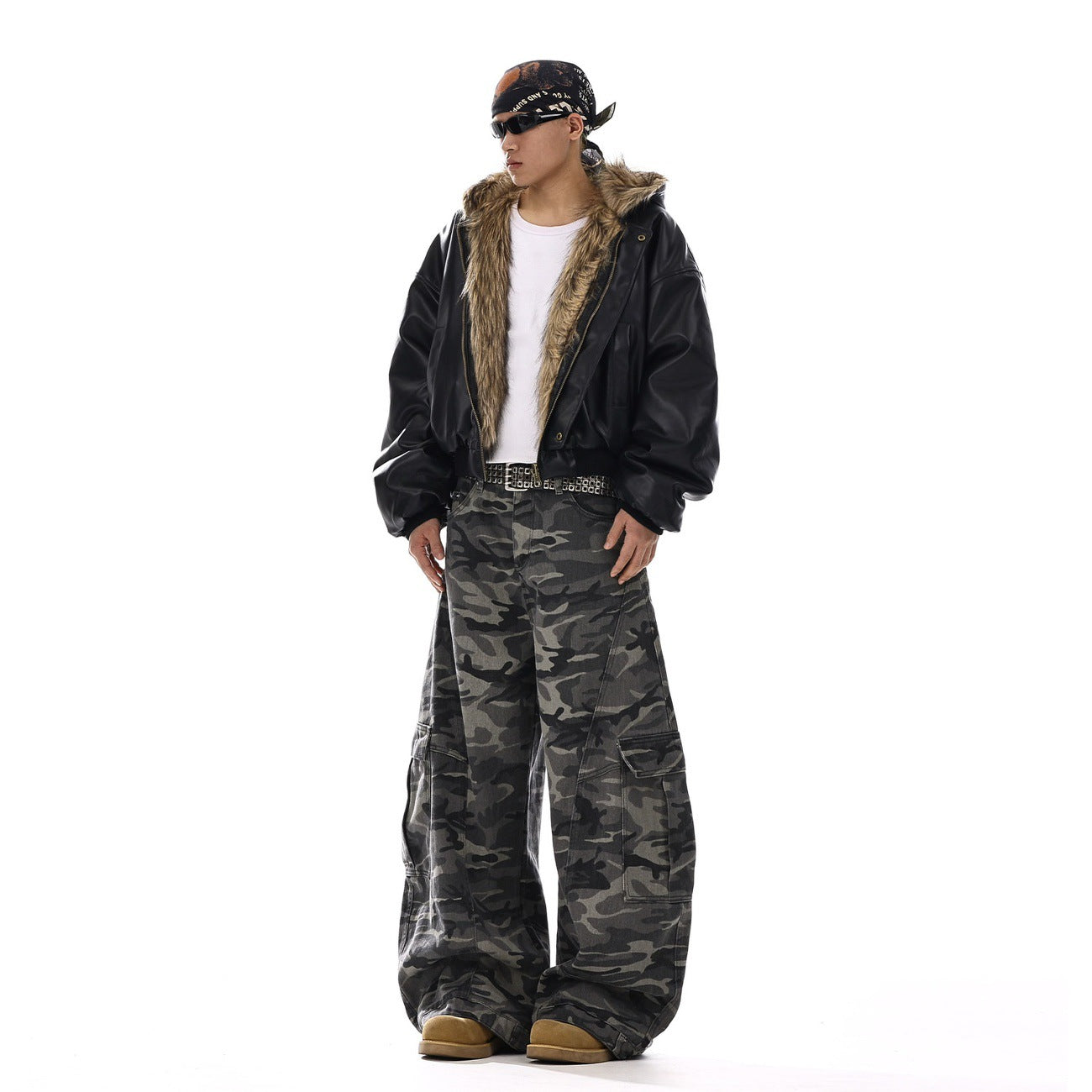 Afterdark Camo Cargo Jeans , - Streetwear Cargo Pants - Slick Street