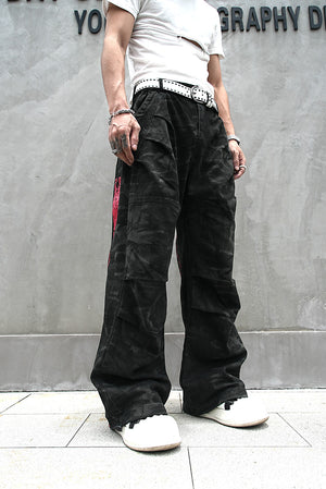 Red Stripe Washed Jeans , - Streetwear Jeans - Slick Street